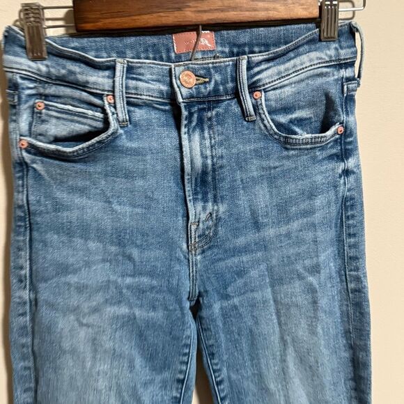 Mother Denim The Rascal Ankle Fray Bonfire Lighning Light Wash Jeans- Size 27 - Picture 7 of 10